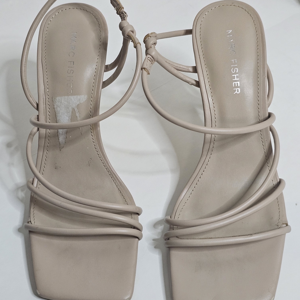 Marc Fisher Tan Sandals with Ankle Strap